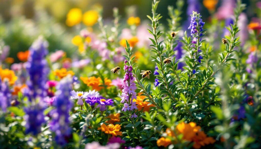 Pflanzen Sie diese Kräuter um Rosmarin herum: Ihr Garten wird zum Bienenparadies