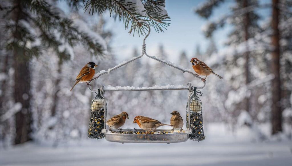 Ein simpler Kleiderbügel rettet Wildvögel durch den härtesten Winter