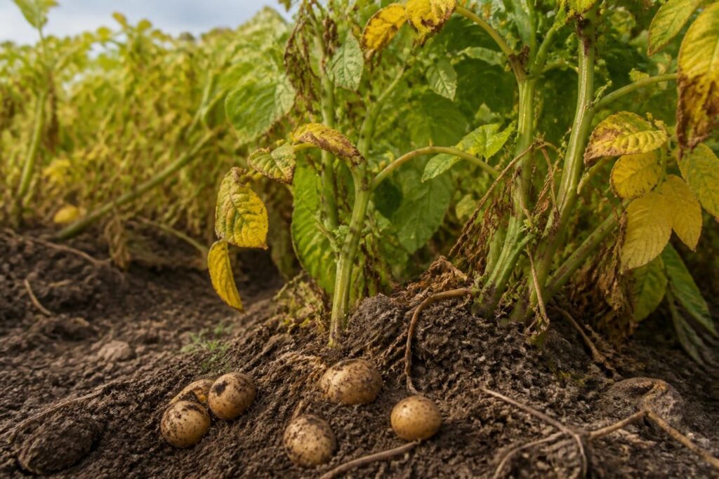 Kartoffelkraut wird gelb: Woran Sie erkennen, ob die Knollen bereits erntereif sind