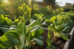 Pak Choi im Juli säen: Warum ein zu früher Start fast immer zu Blüten statt kräftigen Köpfen führt