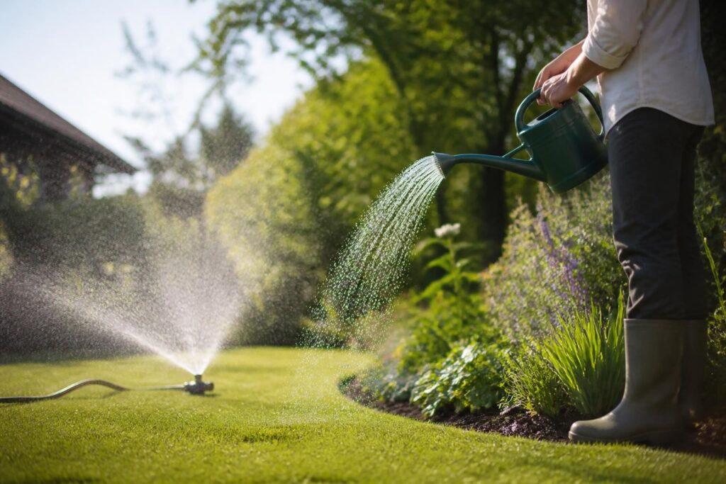Rasensprenger oder Gießkanne? Welche Bewässerung bei Hitze tatsächlich weniger Wasser verbraucht