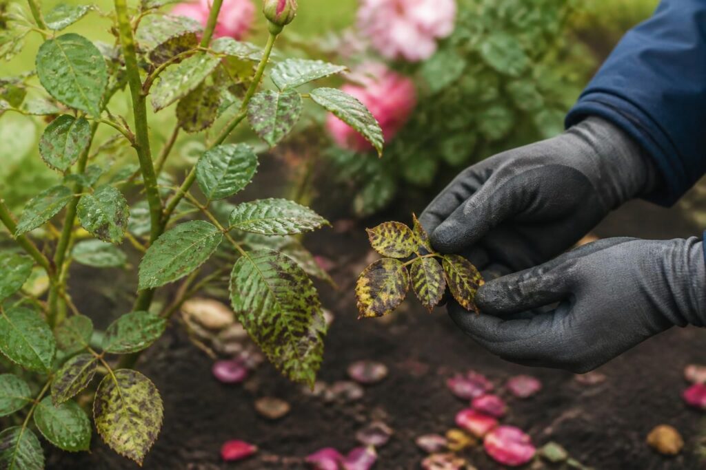 Rosen bekommen nach dem Regen schwarze Flecken: Diese Blätter müssen sofort aus dem Beet verschwinden